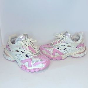 BALENCIAGA Pink & White Track2 Women’s Sneakers Size 7